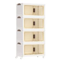 cajas de almacenaje 4 niveles con ruedas de plastico blanco