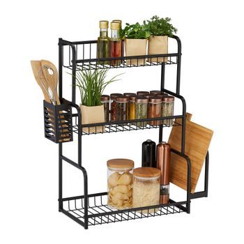 Estante De Cocina Para La Encimera Negro
