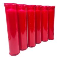 vadeincienso velon liturgico extralargo  rojo  26  x 6 cm  lote de 6 u elaborados con parafinas   390 gramos cada uno 120 horas de combustion  fabricado en espana  entrega en 2472 horas  a la