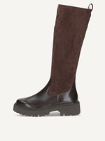 caprice boots brown made of leather and synthetic with block heel size 36