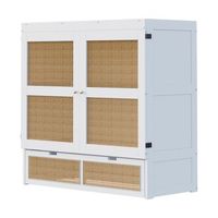 cama de 140x200cm-cama de laminas suspendida-madera-blanca
