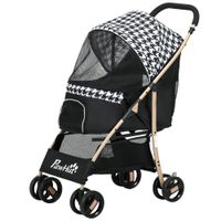 pawhut carrito transporte para mascotas 2 puertas ventana de malla cesta almacenamiento cuerda seguridad 80x445x97 cm negro   aosom espana