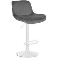 taburete de bar solon blanco terciopelo gris oscuro 50x50x85 cm clp