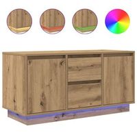 mueble de tv con luces led roble artesanal 100x41x50 cm vidaxl