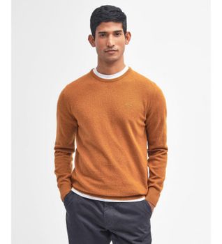 Barbour para hombre. MKN0345 Jersey Essential naranja (XXL), Casual, Lana, Poliéster