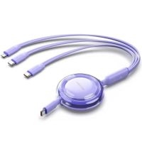 cable usb tipo-c 3 en 1 vention retractil 11m morado