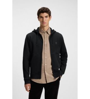 BOSS para hombre. 50508578 Sudadera con capucha y cremallera negro (XL), Casual, Algodón