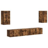 conjunto de mueble de tv 5 uds roble ahumado vidaxl