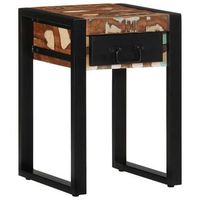 mesa auxiliar multicolor 35x35x50 cm madera maciza reciclada vidaxl