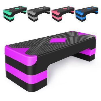 Step De Aeróbic - Plataforma Para Fitness - Polietileno - Morado (68.5x28x10cm)