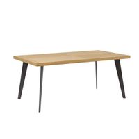 mesa comedor 180 cm chapa roble patas metalicas negras