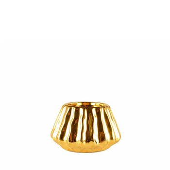 Portavela dorado brillante 9.5x9.5x6cm