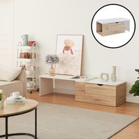mesa auxiliar osteraker con tablero extensible 100x48x40cm - maderablanco encasa