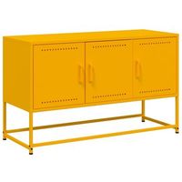 mueble para tv de acero amarillo mostaza 1005x39x605 cm vidaxl