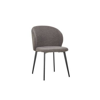 Silla Tolo Tela Bouclé Gris, Dimensiones H80 X L51 X P55, Ideal Para Tu Cocina O Comedor.
