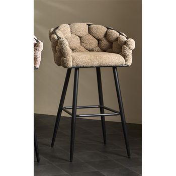 Taburete Bar Laysan Rizo Suave Topo 57x48x99 Cms