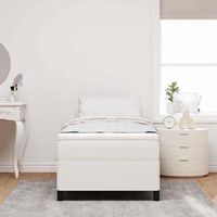 vidaxl cama tipo box spring crema 90 x 190 cm tela de pana