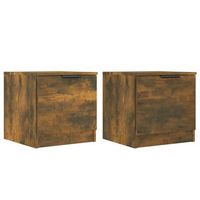 juego de 2 mesitas de noche con compartimento con puerta 40 x 39 x 40 cm madera contrachapada marron dec035114