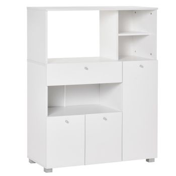 Aparador auxiliar para microondas 90x40x120 cm blanco