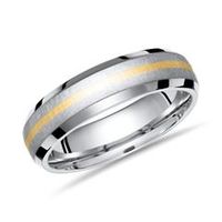 anillo exclusivo titanio con incrustaciones oro 6mm ancho