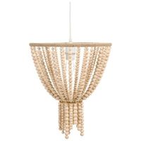 lampara de arana con cuentas de madera estilo boho marron claro pusweli