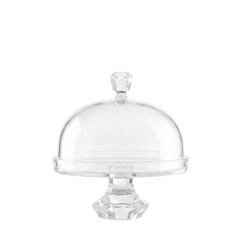 Campana para pasteles sobre pie diamante en vidrio