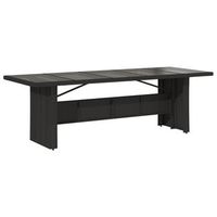 mesa de jardin  mesa de exterior superficie de vidrio ratan pe negro 240x90x75 cm