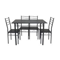 conjunto mesa y 4 sillas comedor lima negrogris estructura metalica