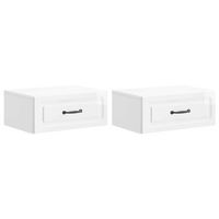 mesita de noche de pared 2 pcs brillante 49 x 345 x 20 cm vidaxl