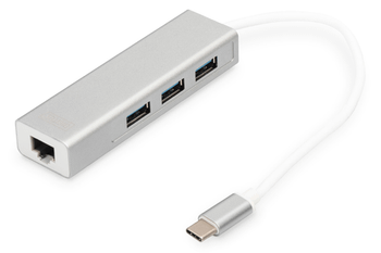3 PORT USB 3.0 TYPE C HUB GIGABIT ETHERNET RJ45 WIN/MAC OS
