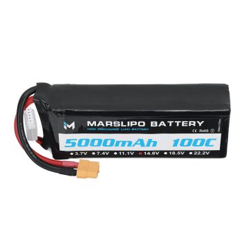 Batería Lipo MARSLIPO 14.8V 5000mAh 100C 4S con conector XT60 para drones RC