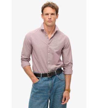Superdry para hombre. M4010860A Camisa informal de manga larga rosa (XXL), Casual, Algodón