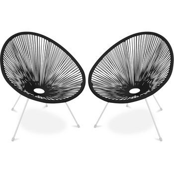 Pack Silla Acapulco X2 - Patas Blancas - Nueva Edición  Negro