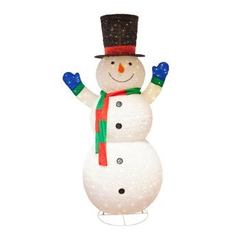 Muñeco De Nieve Well Home Gigante 390 Led De 140x96x240 Cm