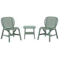 conjunto de balcon para jardin al aire libre con mesa y sillas bajas de material sintetico verde sicelle