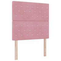 cama box spring led con colchon rosa 120 x 200 cm terciopelo vidaxl