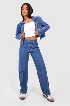 Vaqueros Petite Boyfriend Básicos, Azul