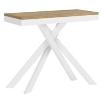 consola extensible 90x40196 cm krack small evolution roble natural estructura blanca