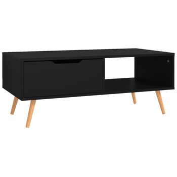 Mueble Tv | Mueble De Salón | Mesa De Tv Madera De Ingeniería Negro 100x49,5x43 Cm