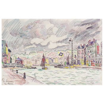Legendarte - Cuadro Lienzo, Impresión Digital - Le Havre - Paul Signac - Decoración Pared Cm. 60x90
