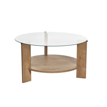 Mesa de centro con 2 tableros d75 cm - roble