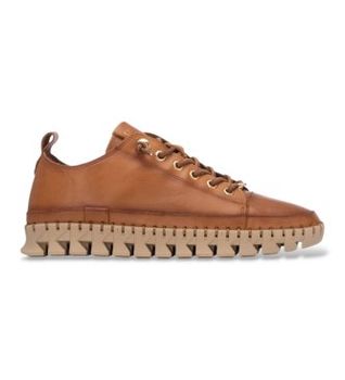 Carmela para mujer. 16253101-CAMEL Zapatillas de Piel 162531 marrón (38), Plano, Cordones, Casual