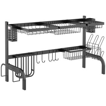 Escurridor de platos 100x30x52.5 cm negro