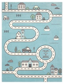 Alfombra infantil Diamora azul 80x150 cm