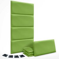 dhome juego de 8 paneles tapizados de polipiel ecologica pack autoadhesivos para pared acusticos absorbentes proteccion verde 60x50cm x8
