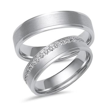 Alianzas de oro blanco o platino con 38 diamantes