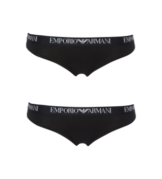 Emporio Armani para mujer. EW000402_AF13033 Set de 2 tangas Essential Cotton negro (XL), Homewear, Algodón