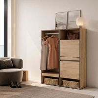 vestidor efecto madera roble 120x35x145cm