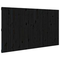 cabecero de cama pared madera maciza pino negro 204x3x110 cm vidaxl