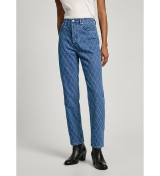 Pepe Jeans para mujer. PL204722 Jeans rectos Uhw Diamond azul (25/30), Casual, Algodón, Denim